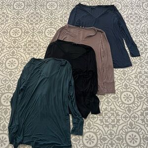 Bundle of 4 Universal Standard Foundations L Long Sleeve V-Neck Tops, VGUC.